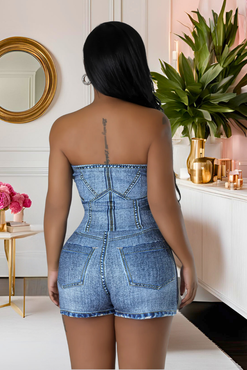 Snatched Denim Skort Set
