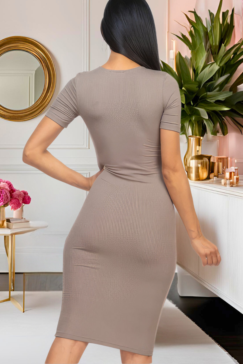 Divine Midi Dress (Taupe)