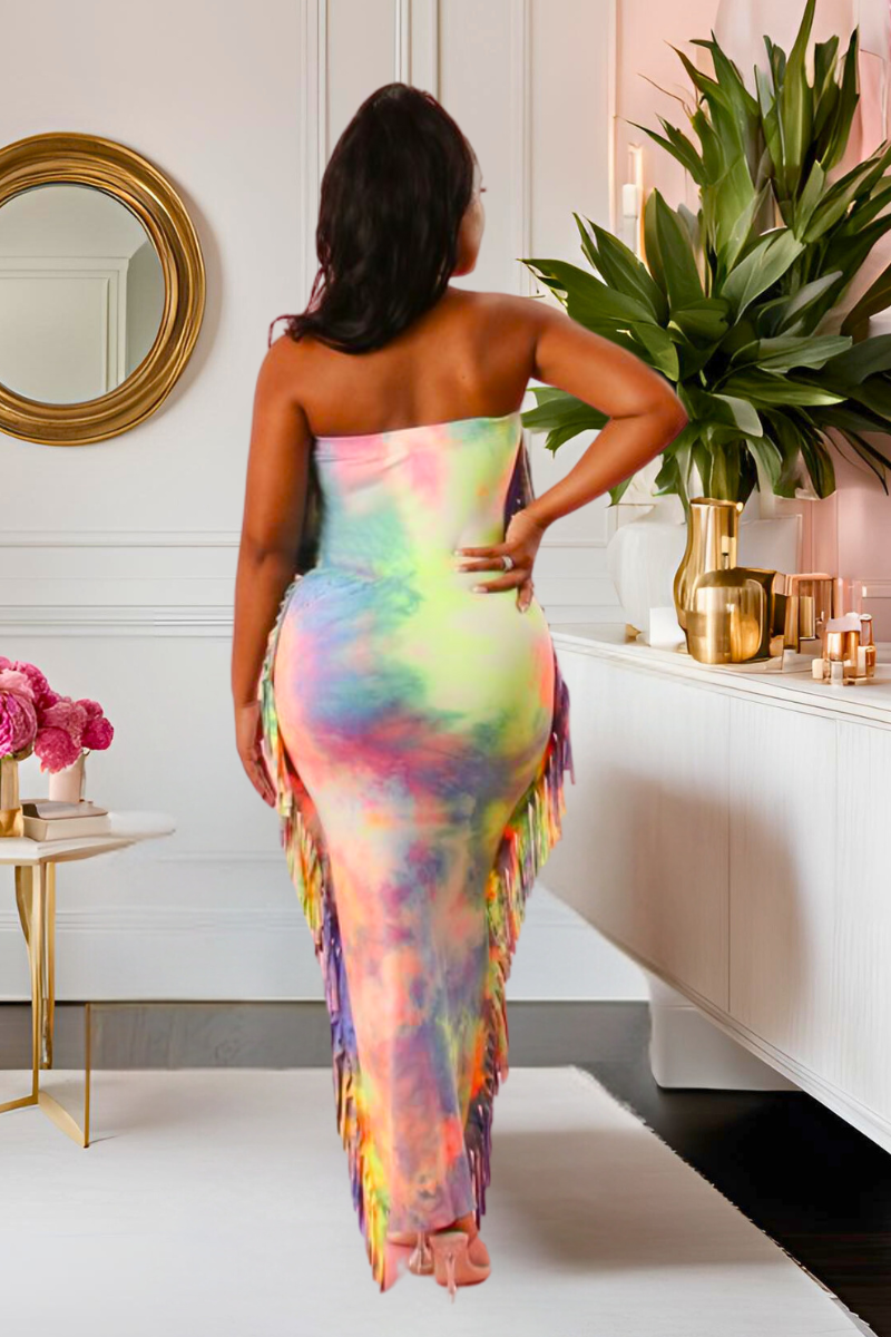 Electric Sunset Maxi Dress