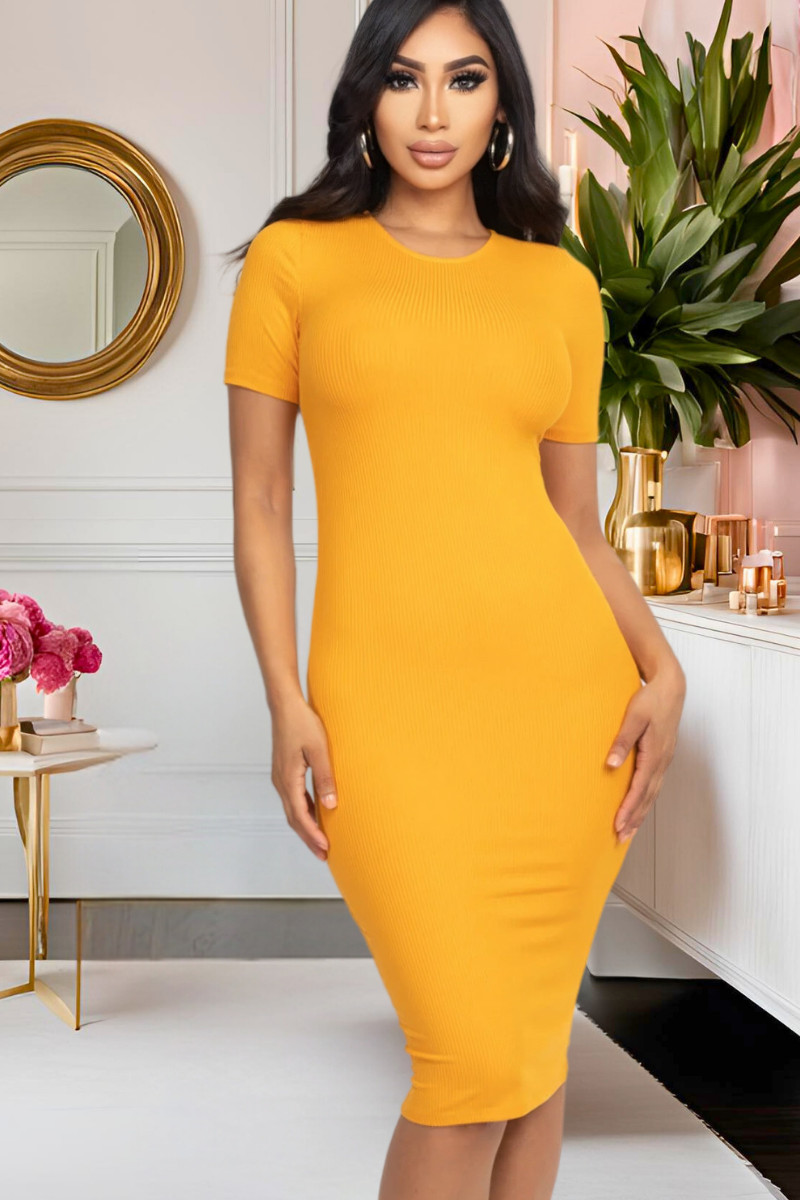 Divine Midi Dress (Gold)