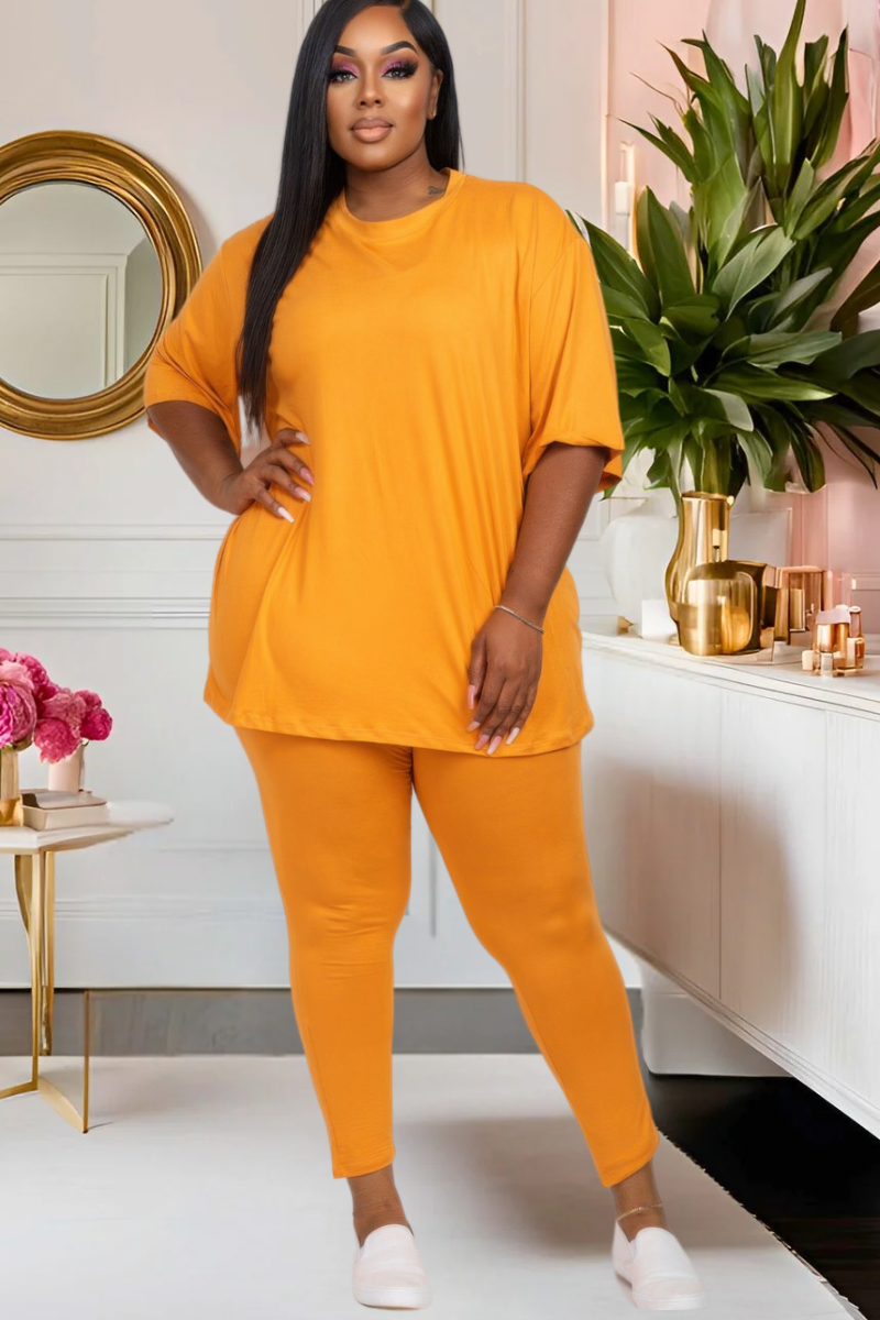 Plus Pretty Laid Back Leggings Set—(Multiple Colors)
