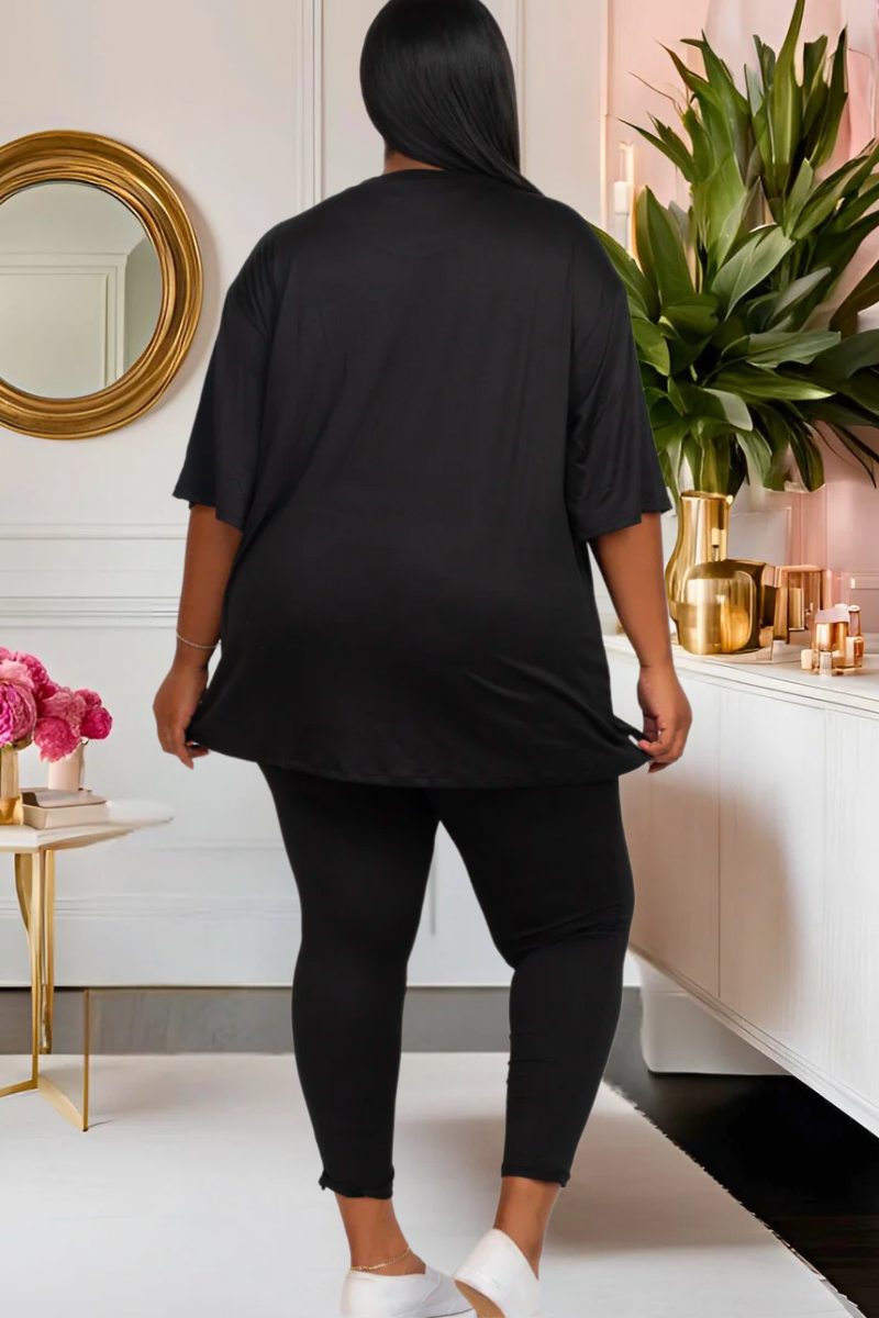 Plus Pretty Laid Back Leggings Set—(Multiple Colors)