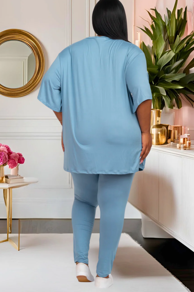 Plus Pretty Laid Back Leggings Set—(Multiple Colors)