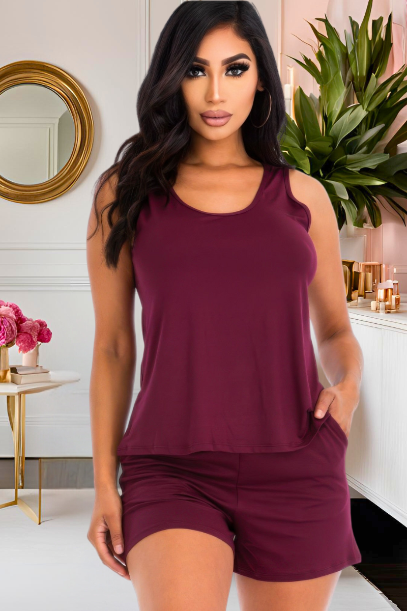 Comfy Tank Top & Shorts Set (Multiple Colors)