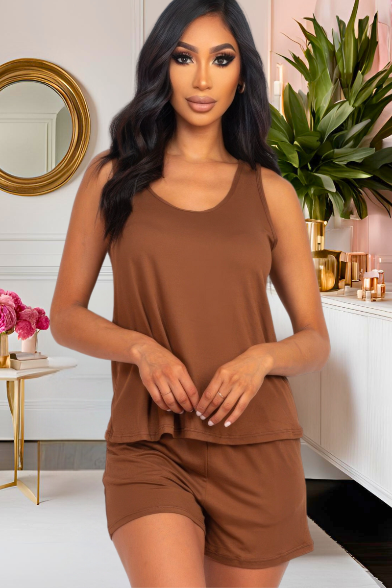 Comfy Tank Top & Shorts Set (Multiple Colors)