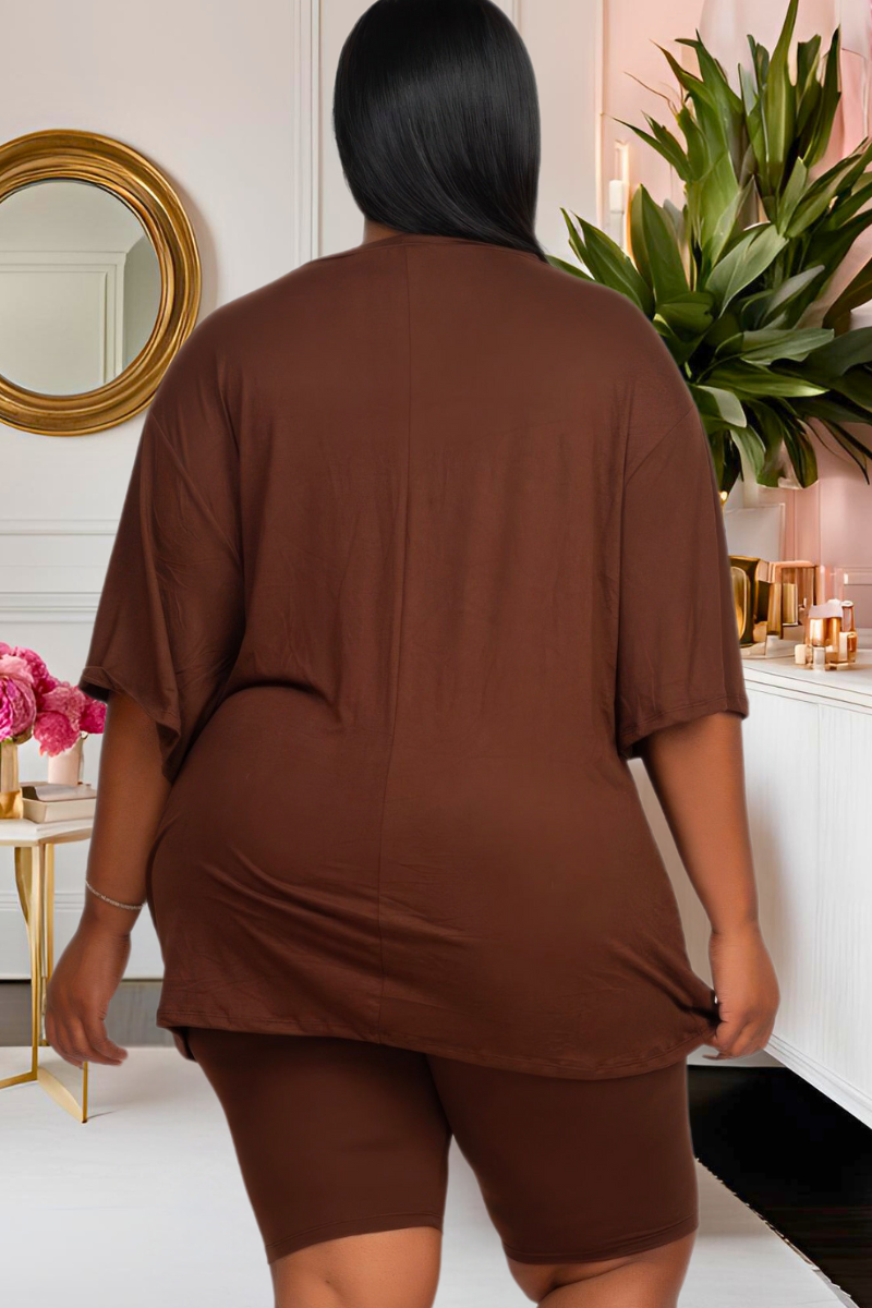 Plus Everyday Luxe Biker Short Set (Multiple Colors)
