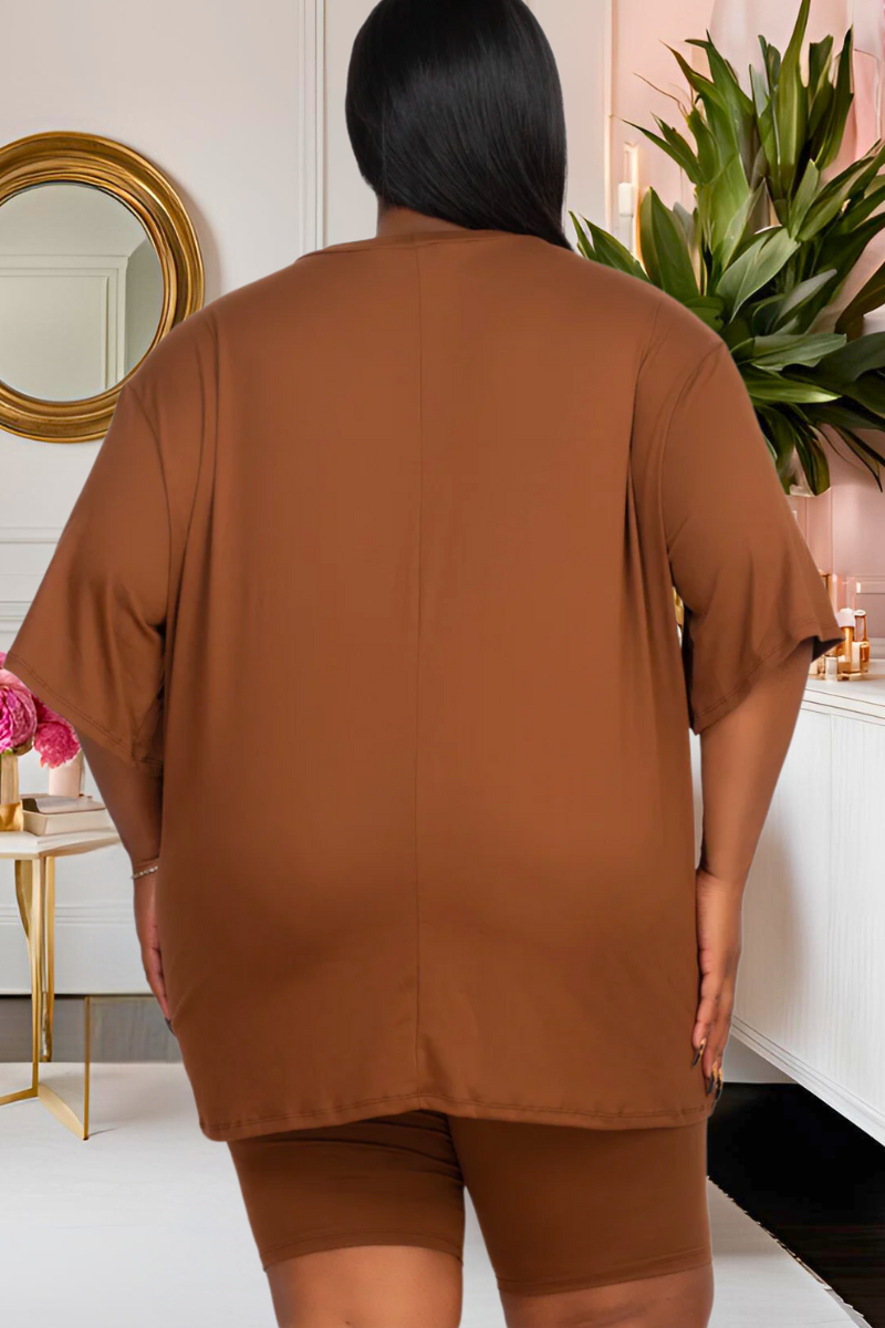 Plus Everyday Luxe Biker Short Set (Multiple Colors)