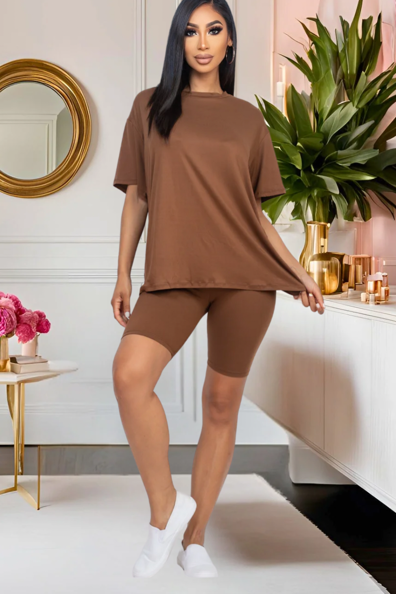 “Everyday Luxe” Biker Short Set (Multiple Colors)