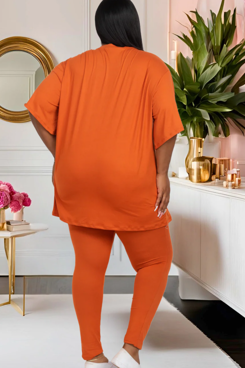 Plus Pretty Laid Back Leggings Set—(Multiple Colors)