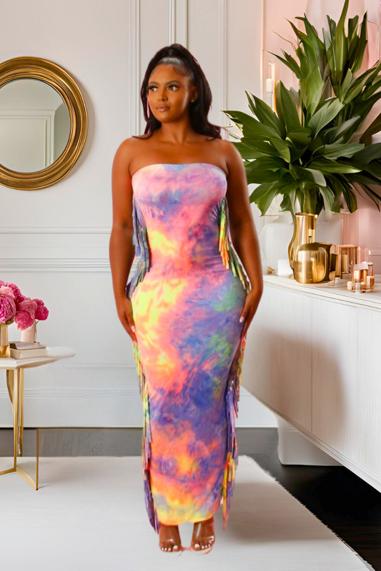 Electric Sunset Maxi Dress
