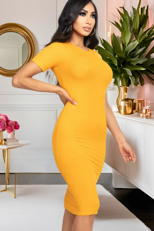 Divine Midi Dress (Gold)