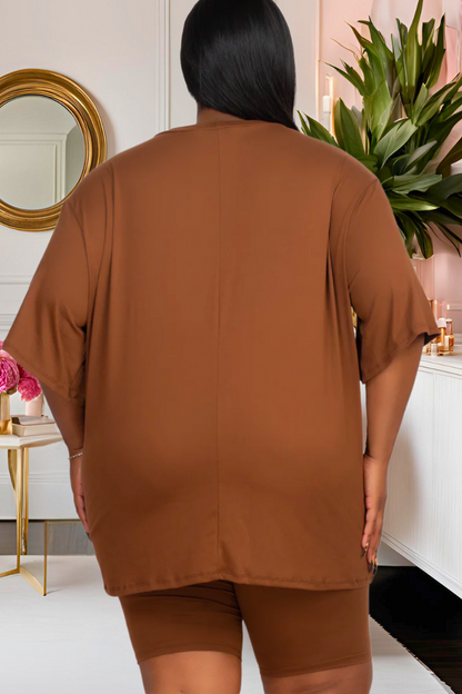 Plus Everyday Luxe Biker Short Set (Multiple Colors)