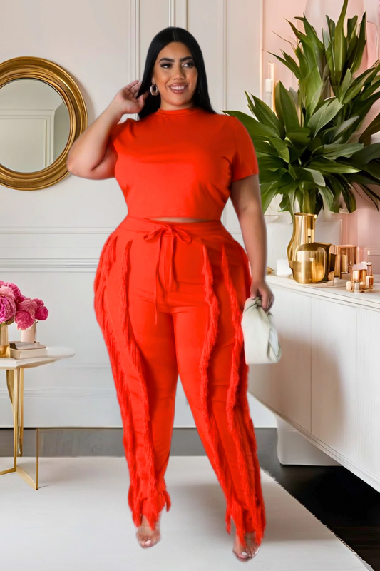 Fringe Me Baby Set (Hot Orange)